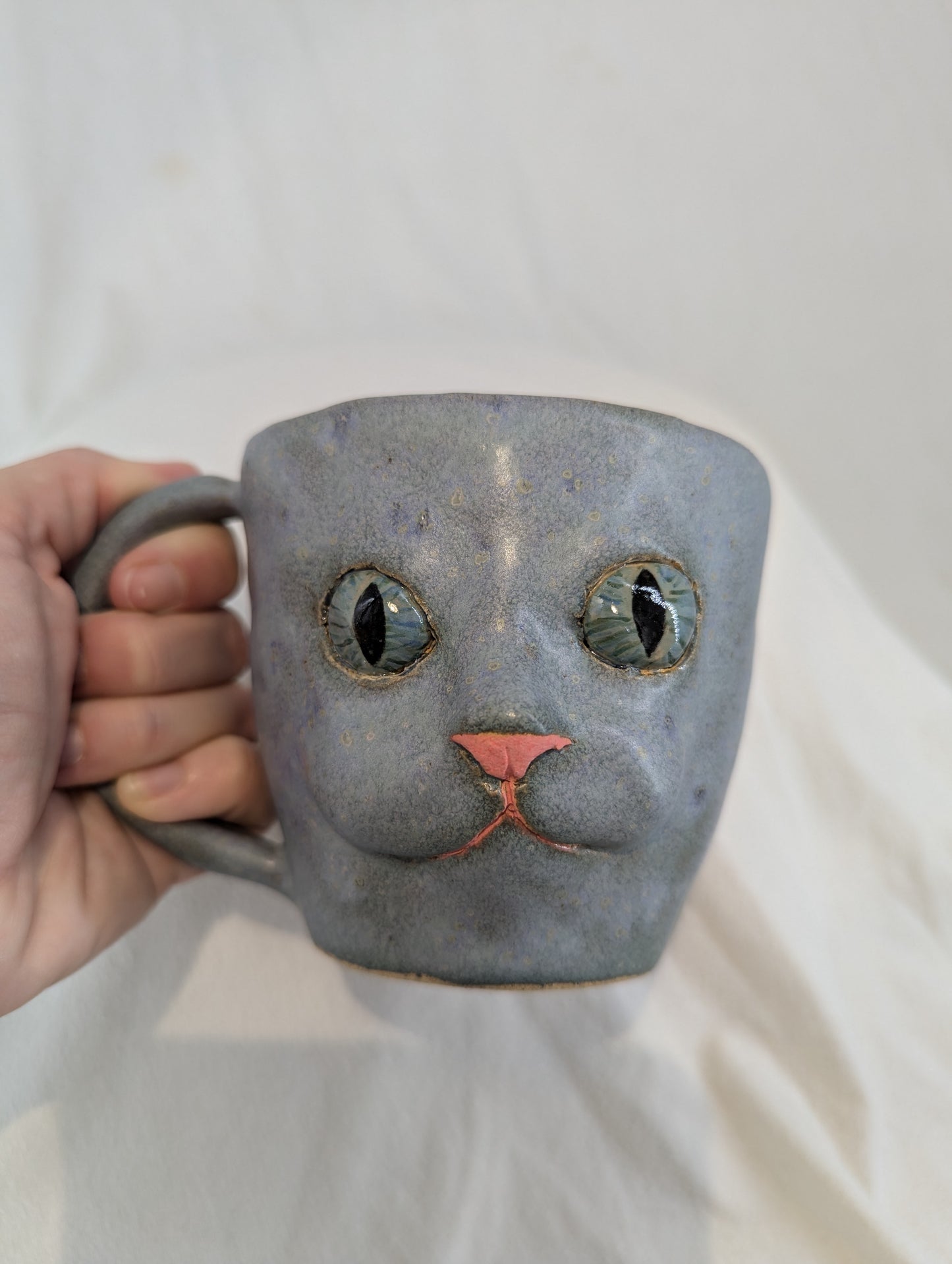 Cat Face Mug in Robin's Egg