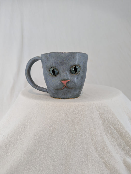 Cat Face Mug in Robin's Egg